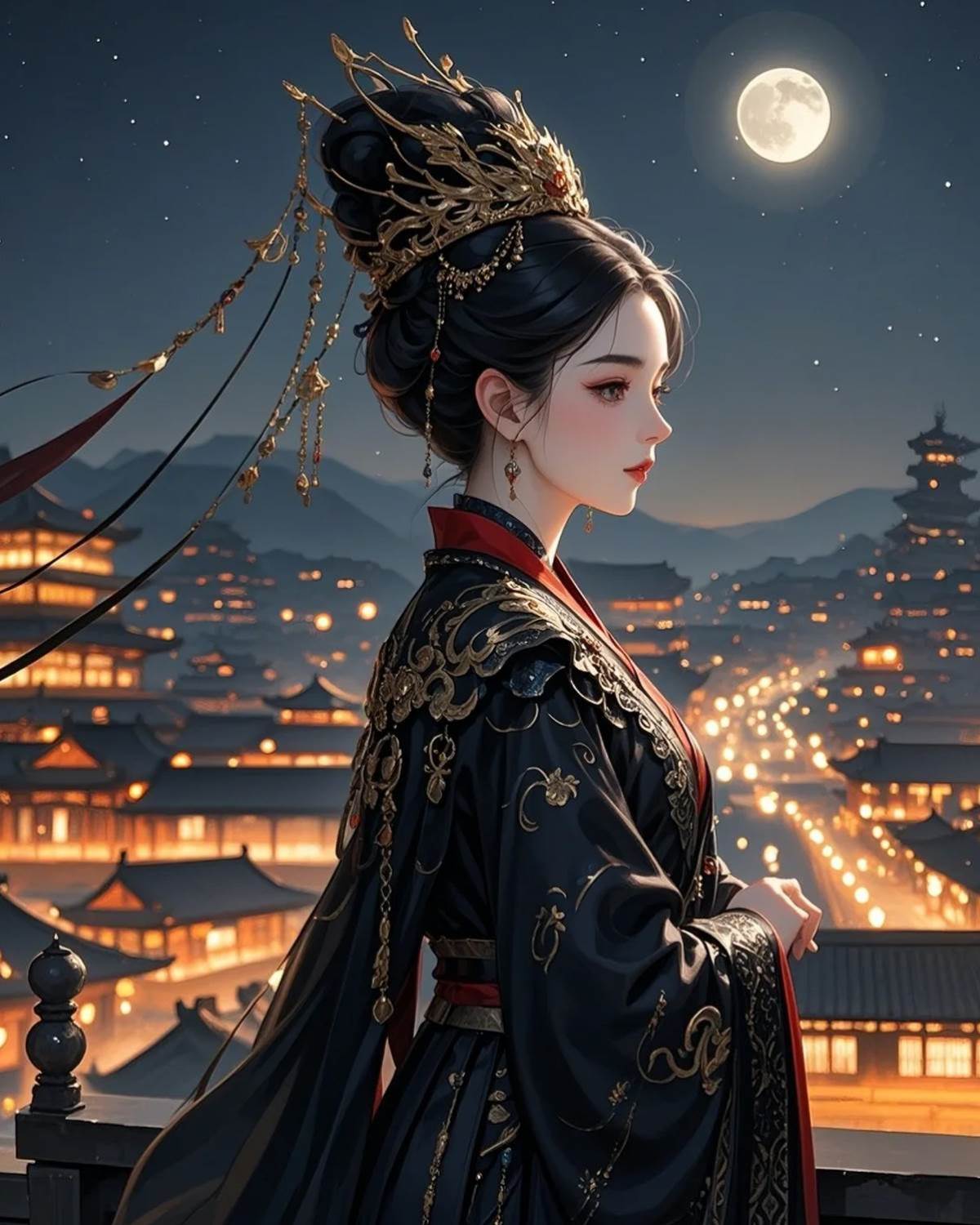 當年宮闕月高懸