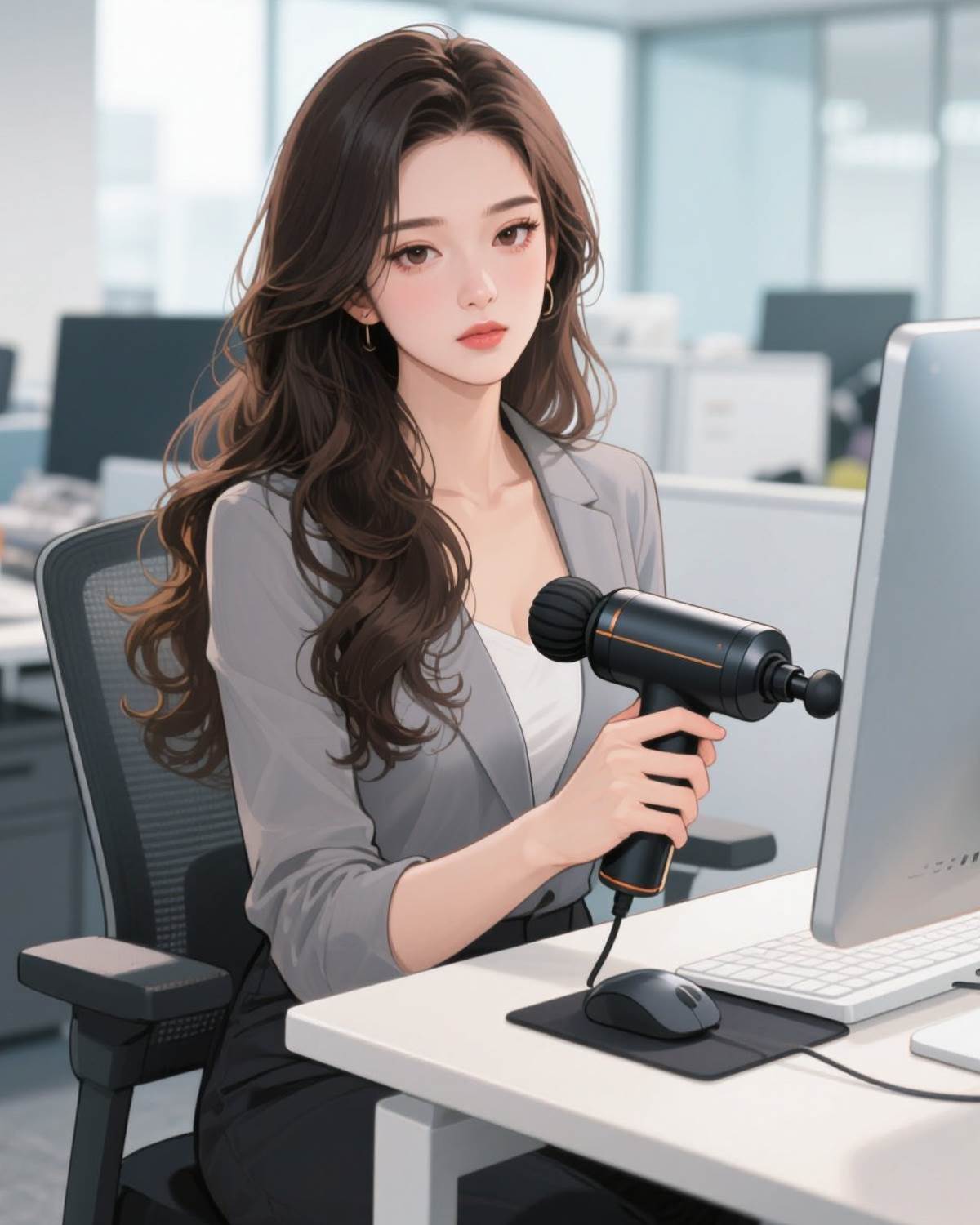 給筋膜槍涂滿辣椒精后