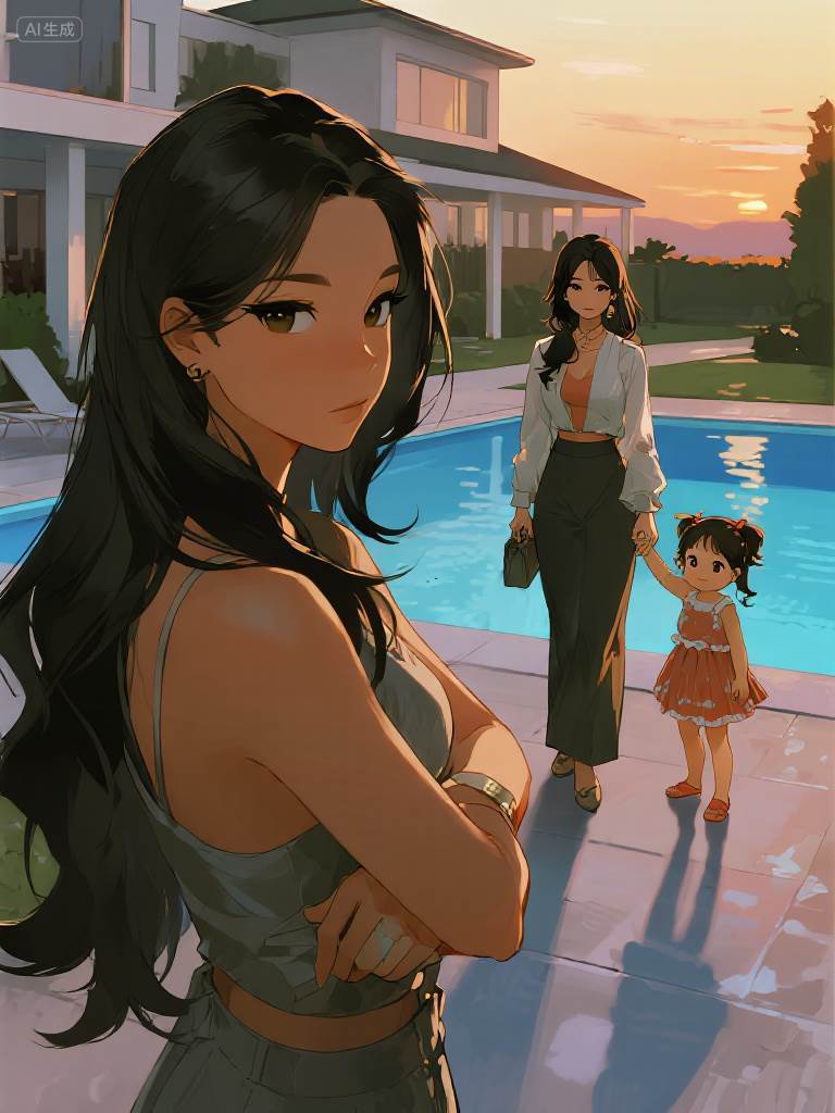 暑假，鄰居想讓女兒蹭我家泳池