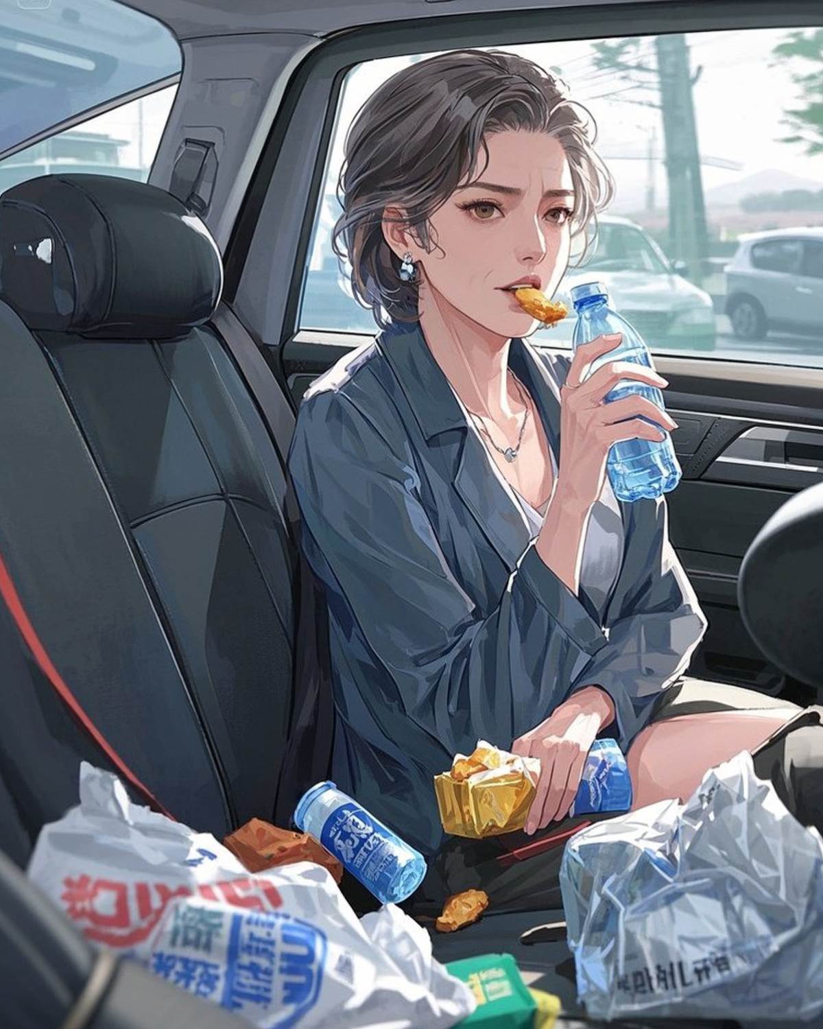 婆婆亂丟礦泉水瓶，堵住了剎車