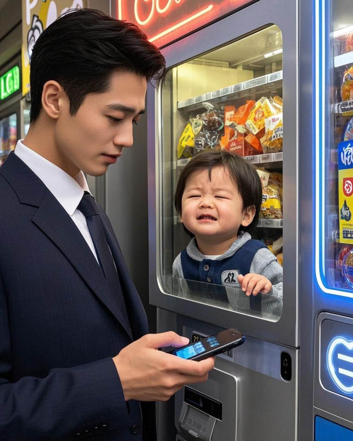 司總，卡在售賣機的娃娃是你兒子