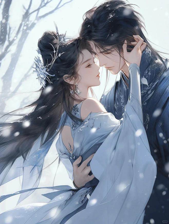 白狐碎雪鷹踏月