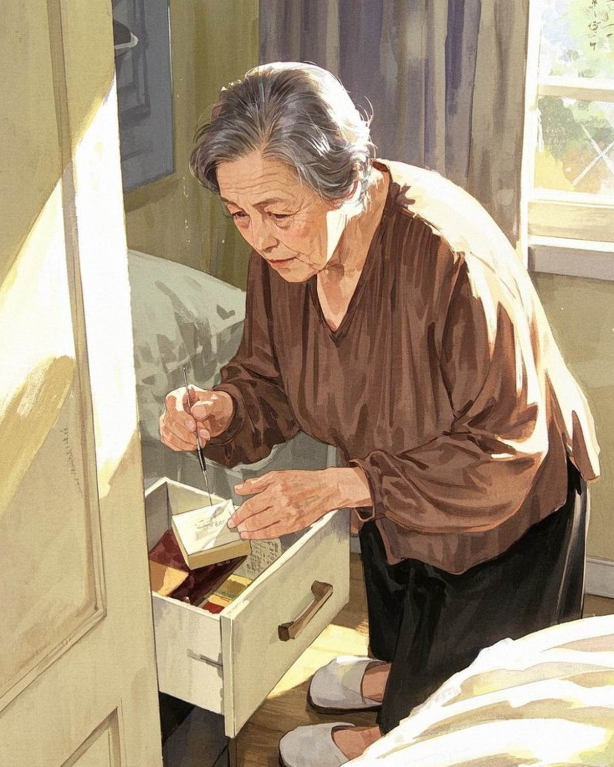 婆婆把001扎破后