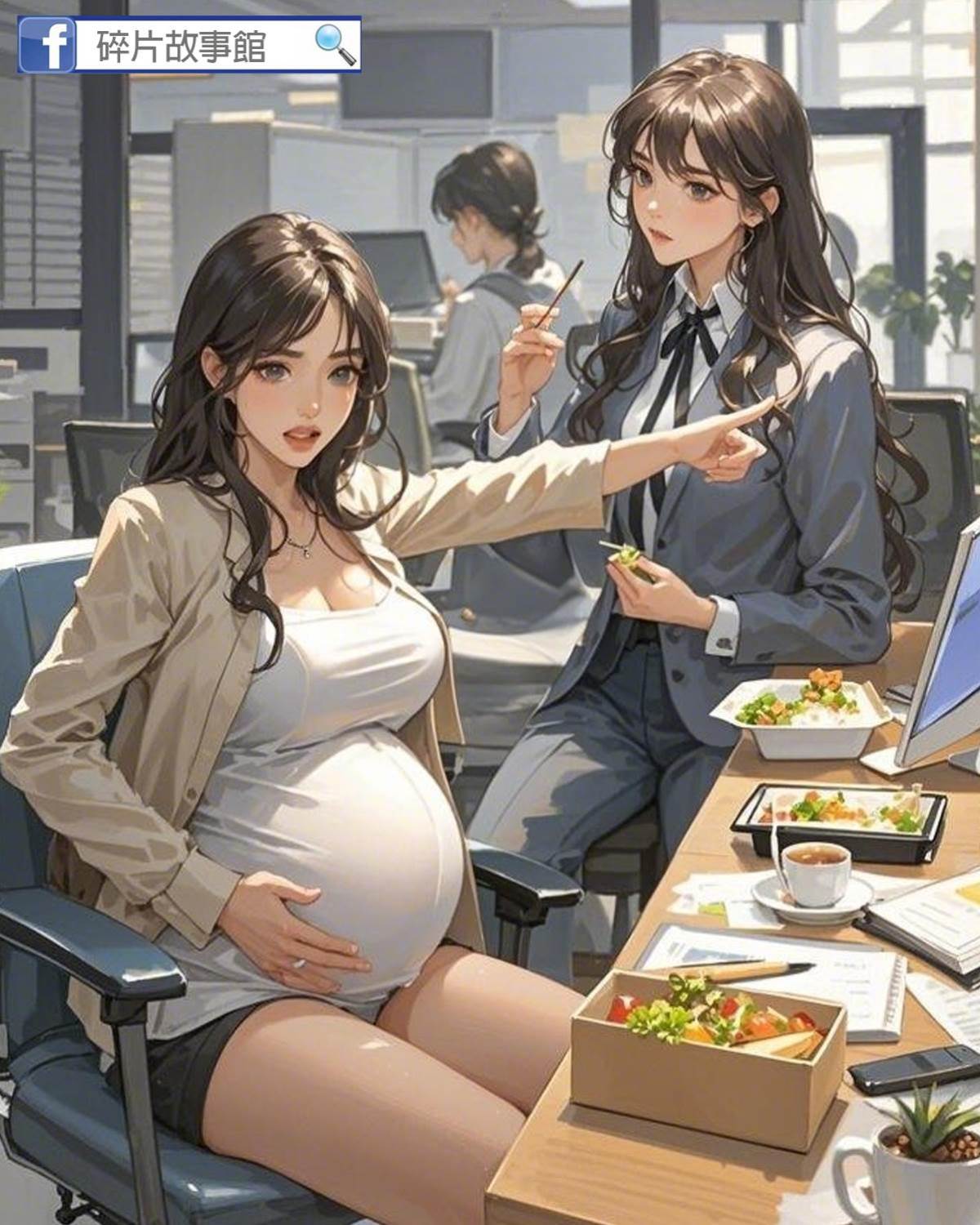 懷孕的同事不讓我們在工位上吃飯
