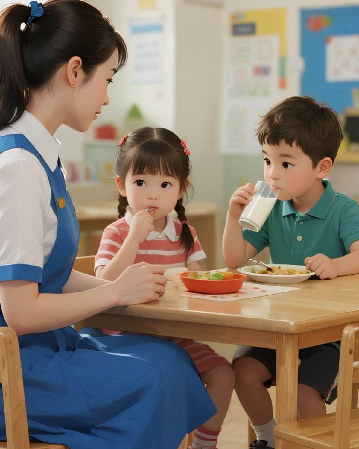 穿紅衣服那女的必須喝牛奶