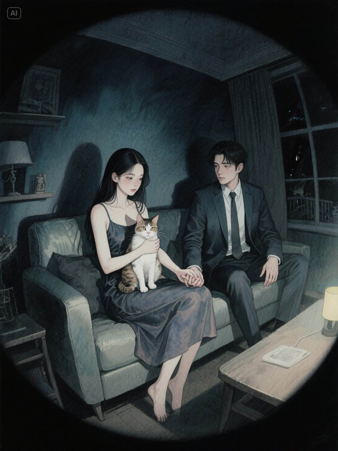 她在深夜盯著我