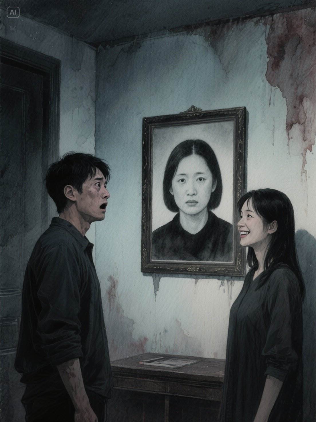 供遺像的女鄰居