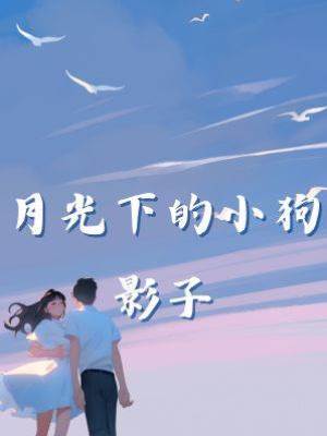 月光下的小狗影子