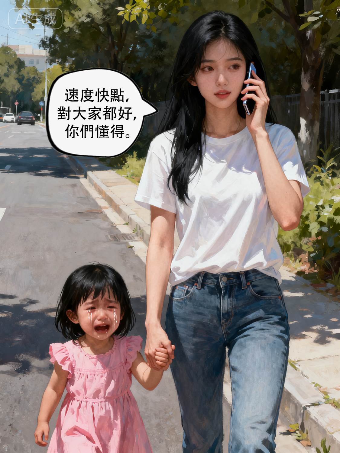 我在街上撿了一個小孩，來了十輛警車