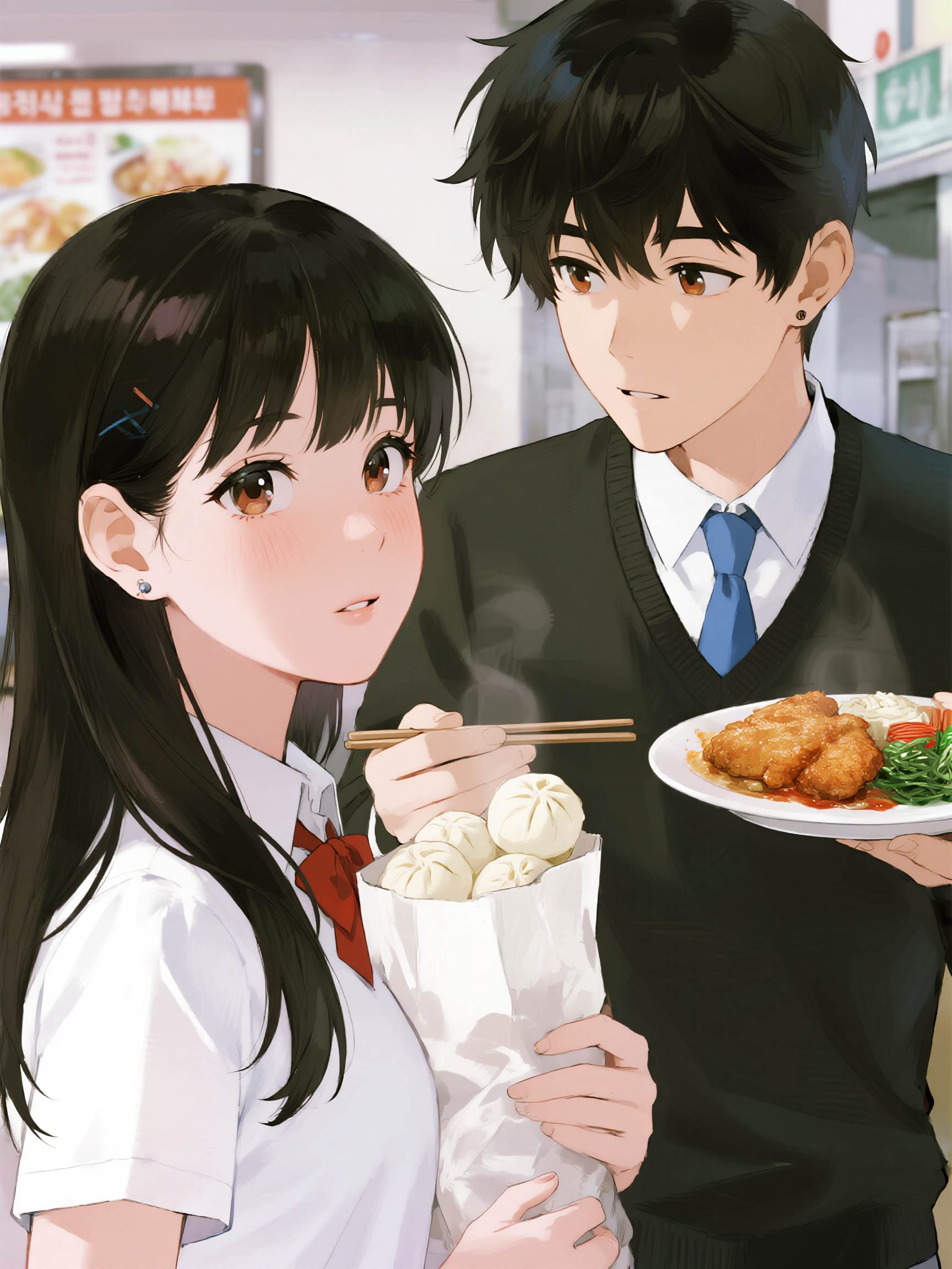 彈幕說我搶了女主的香辣雞排飯