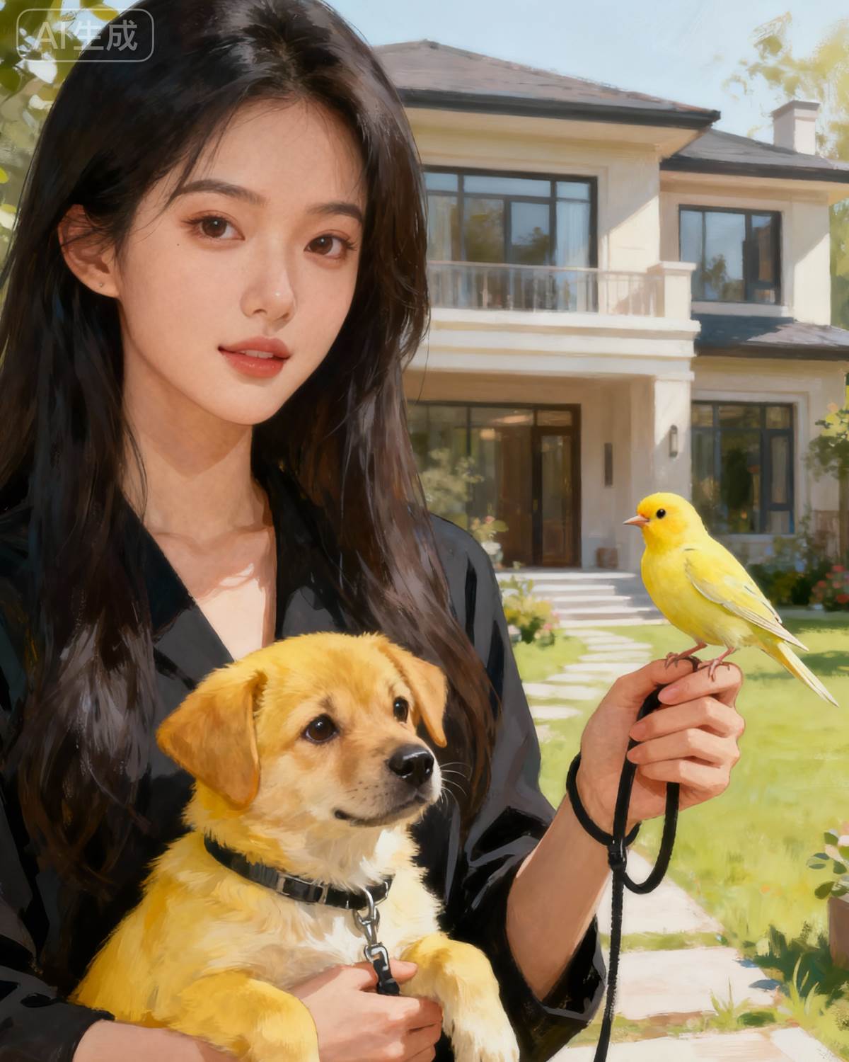 養了小奶狗和金絲雀後