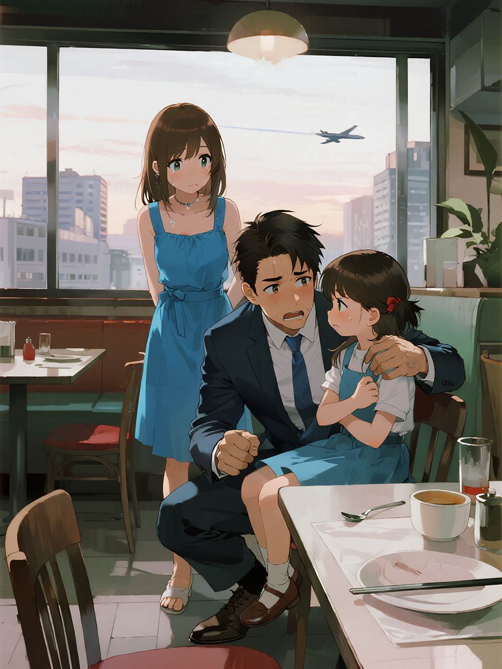 孤獨地抱在一起